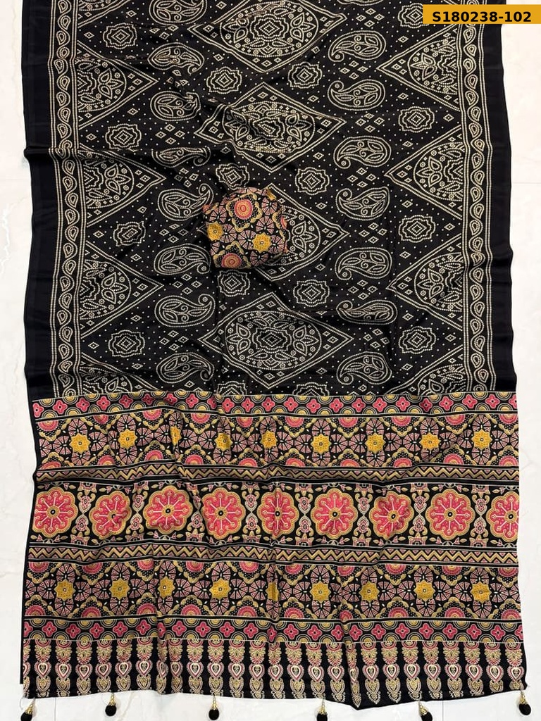 Fancy Crepe Gaji Silk Saree