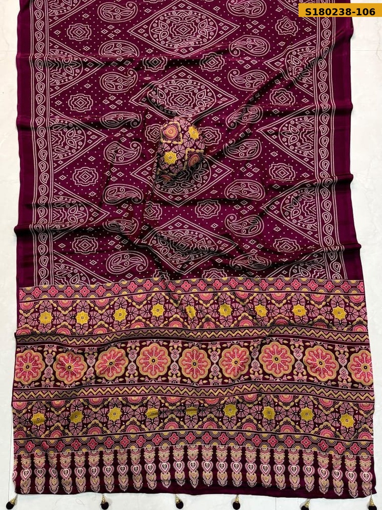 Fancy Crepe Gaji Silk Saree