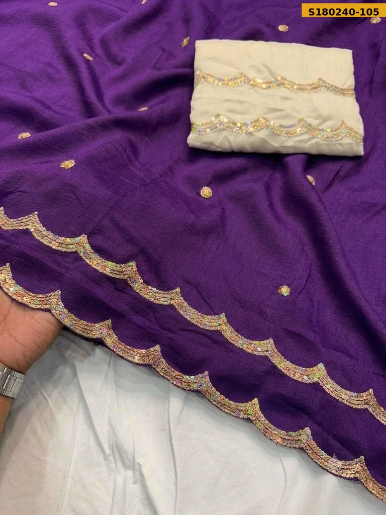 Fancy Vichitra Silk Saree